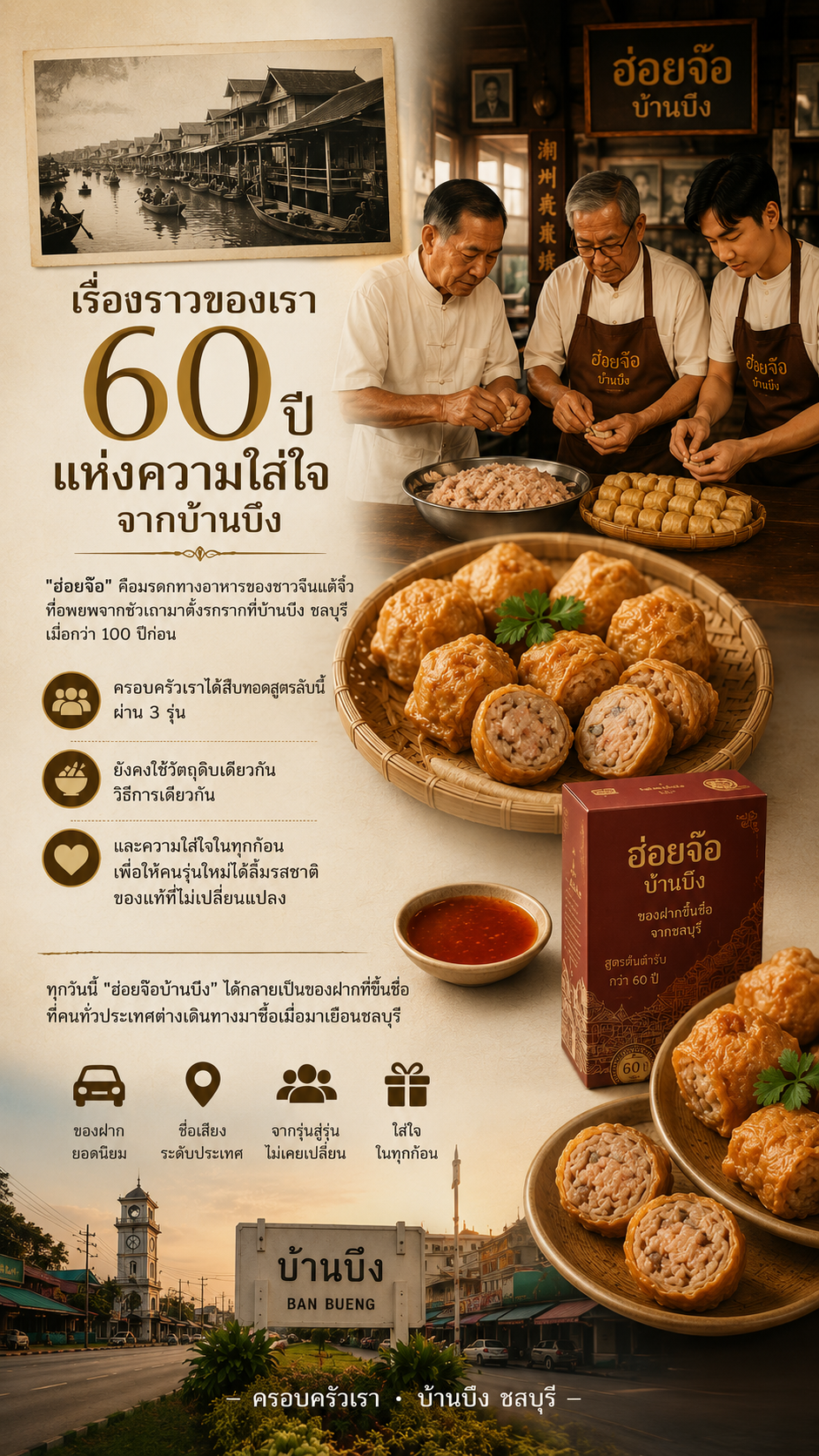 ร้านฮ่อยจ๊อบ้านบึง สืบทอด 60 ปี