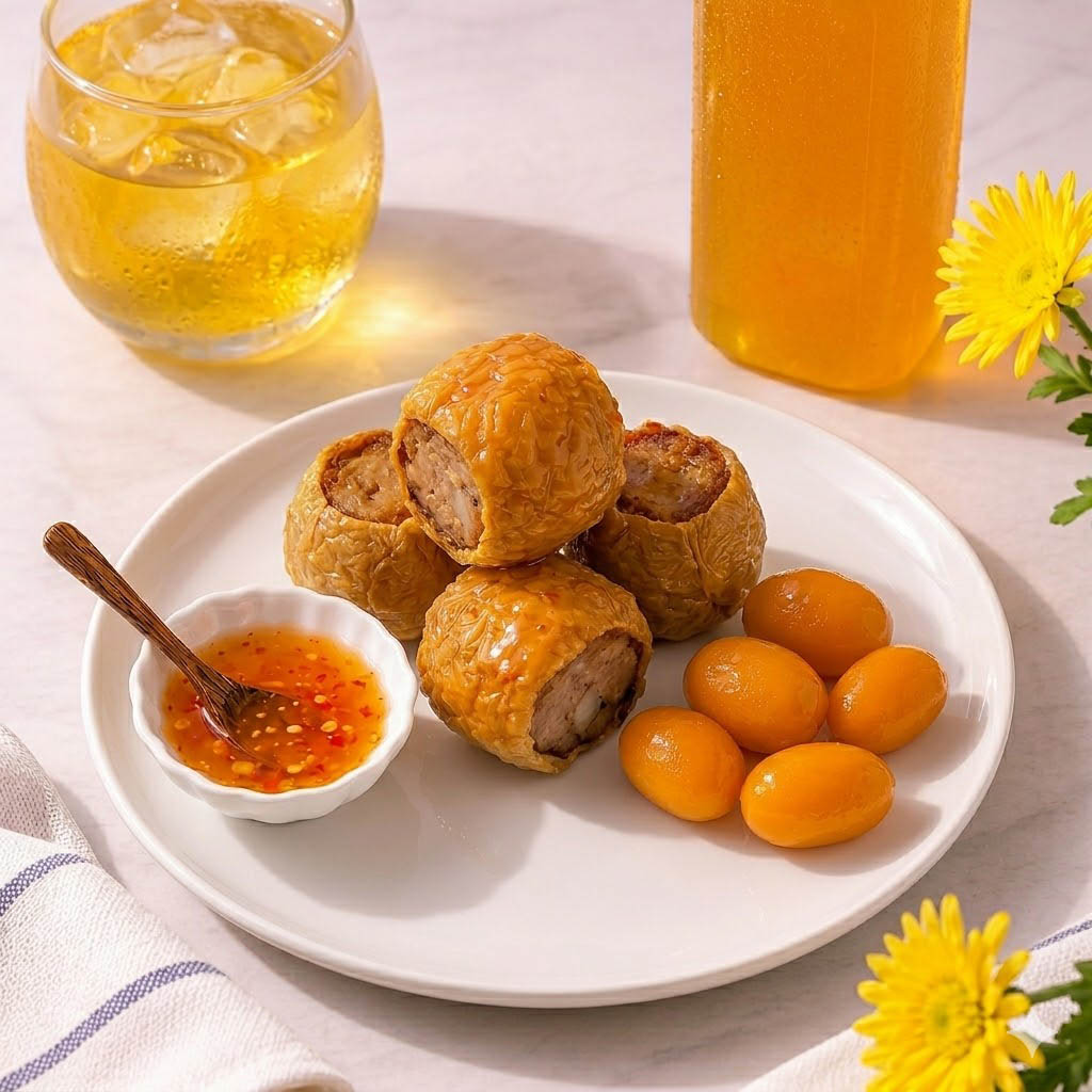 ชุดเซ็ทออกงาน ฮ่อยจ๊อ+เครื่องดื่ม+ขนม